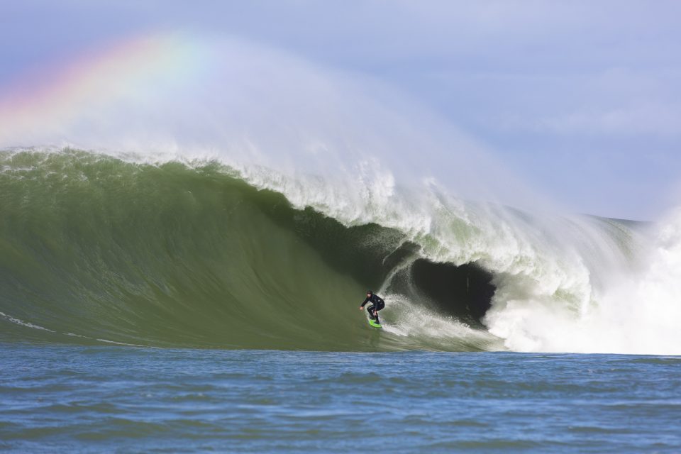 Delta opens his account at a remote reefbreak in the South Island, New Zealand. Photo: Derek Morrison
