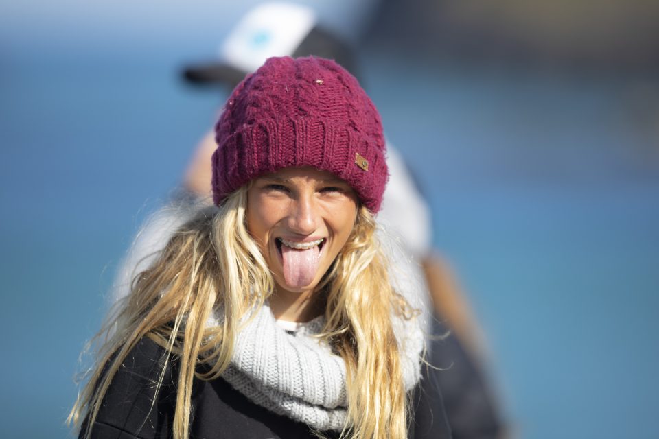 Ava Henderson having fun during the 2019 Emerson's Brewery South Island Surfing Championships held at St Clair, Dunedin, New Zealand. Photo: Derek Morrison