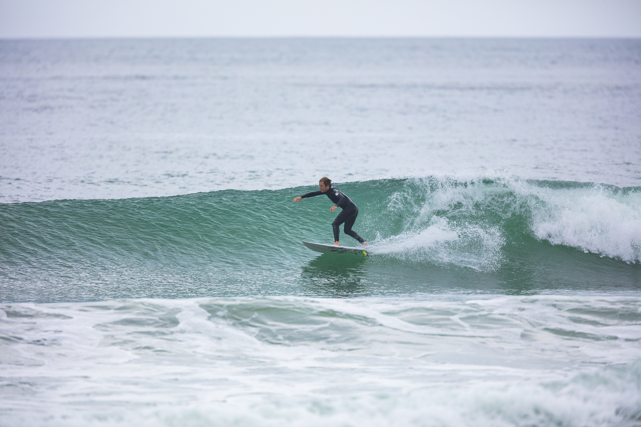 Olympic athlete Billy Stairmand trains during a clean swell at a beach near Brighton, Dunedin, New Zealand.