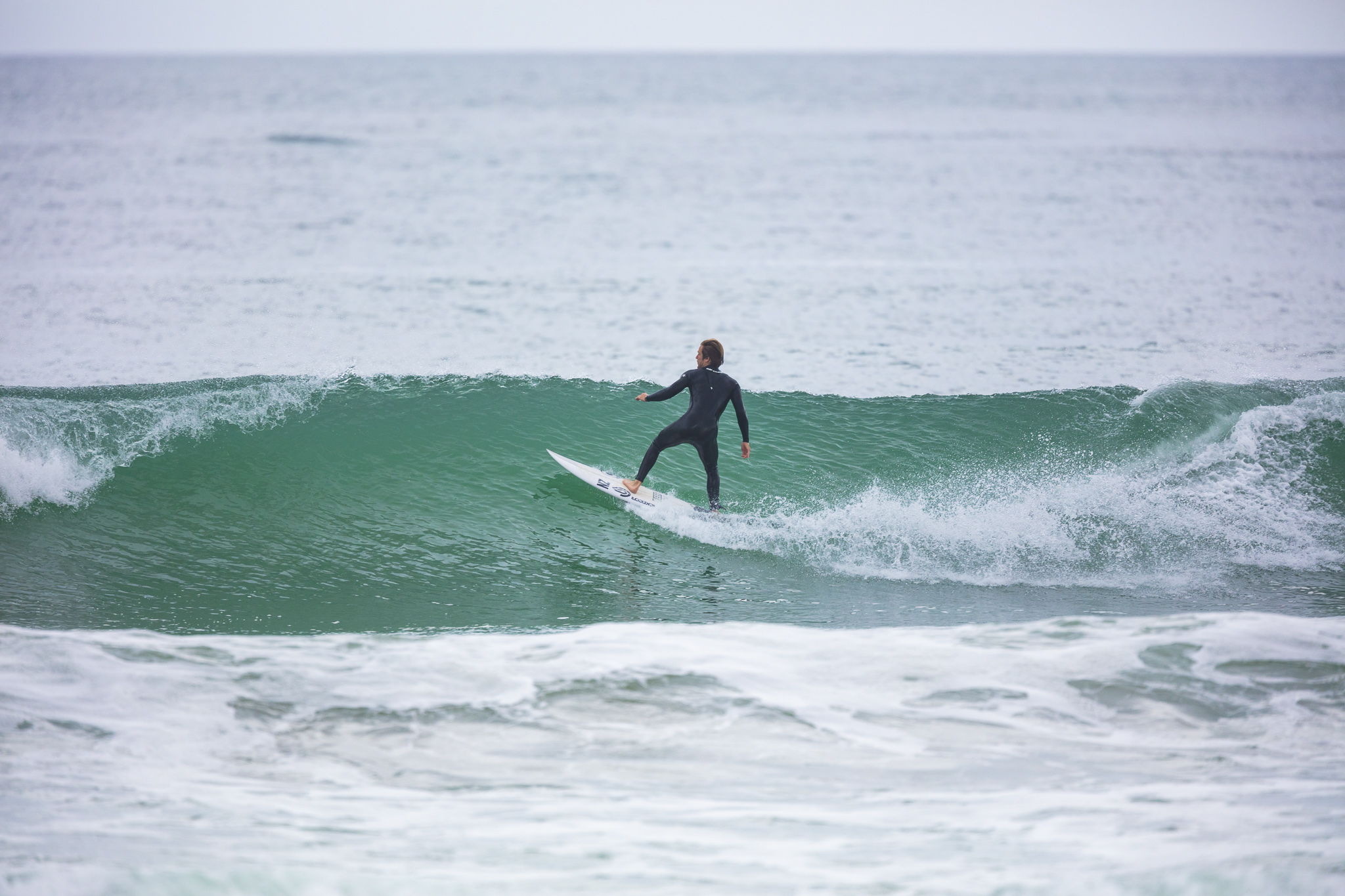 Olympic athlete Billy Stairmand trains during a clean swell at a beach near Brighton, Dunedin, New Zealand.