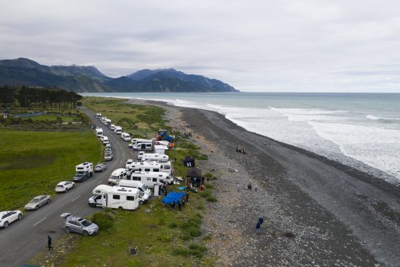 The Lineup during the 2020 New Zealand Scholastics Surfing Championships. Photo: Derek Morrison